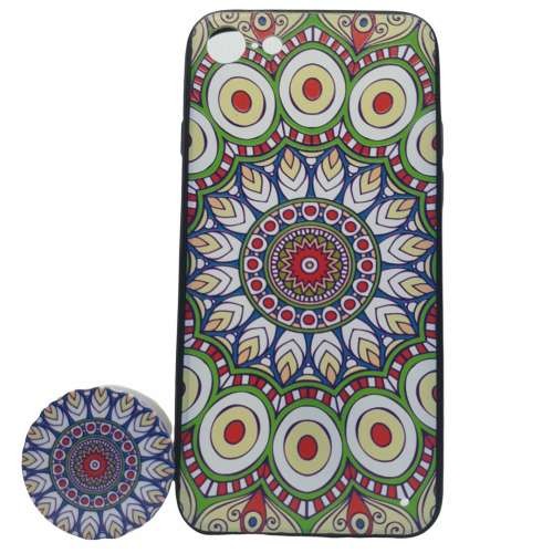 Husa Apple iPhone 7/8 Multicolor Model Paun + Popsocket inclus - Image 2