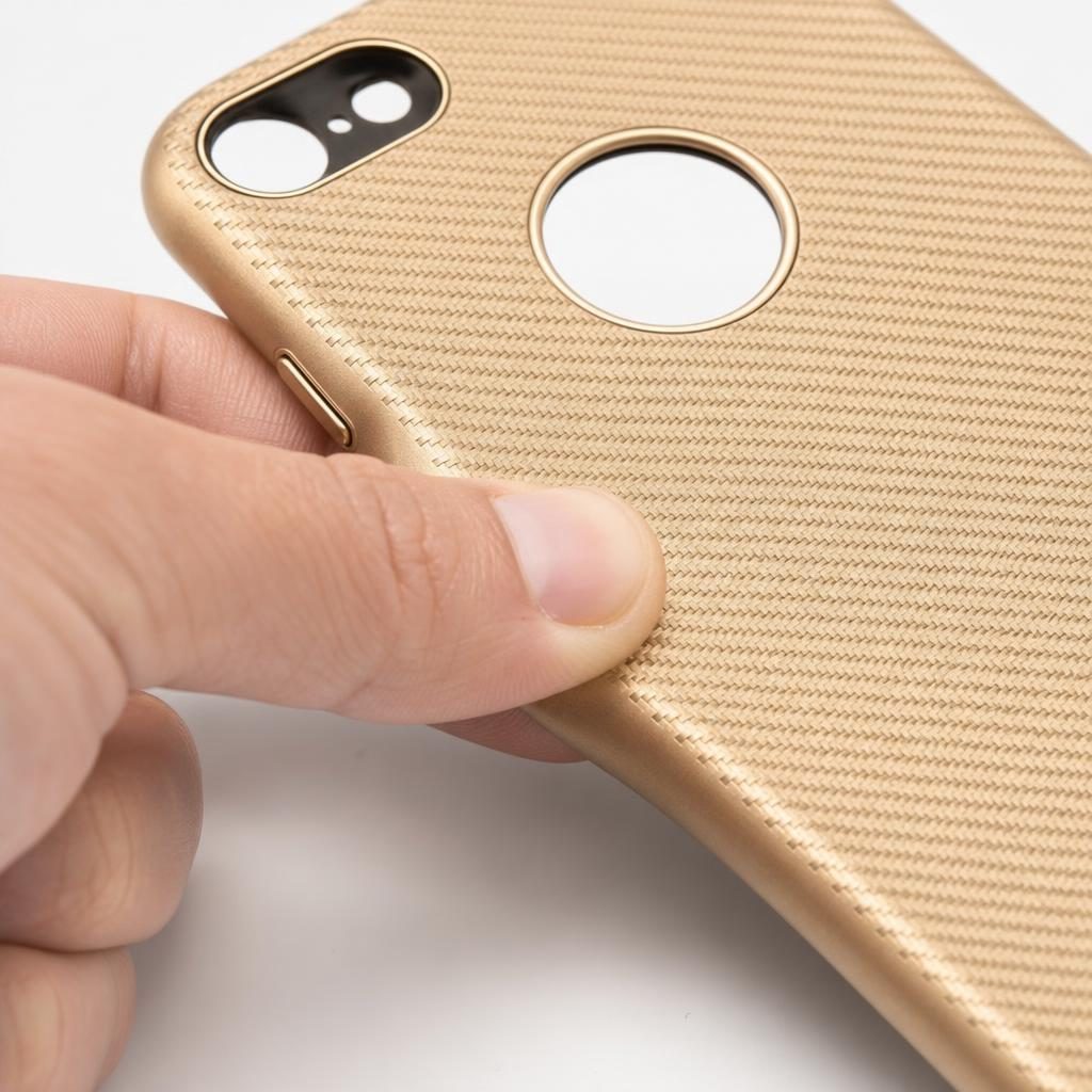 Husa Apple iPhone 7 i-Zore Carbon Fiber Auriu - Image 5