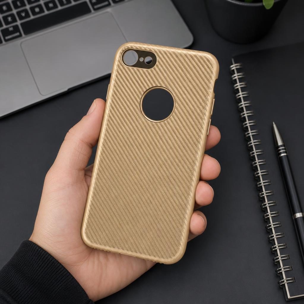 Husa Apple iPhone 7 i-Zore Carbon Fiber Auriu - Image 6