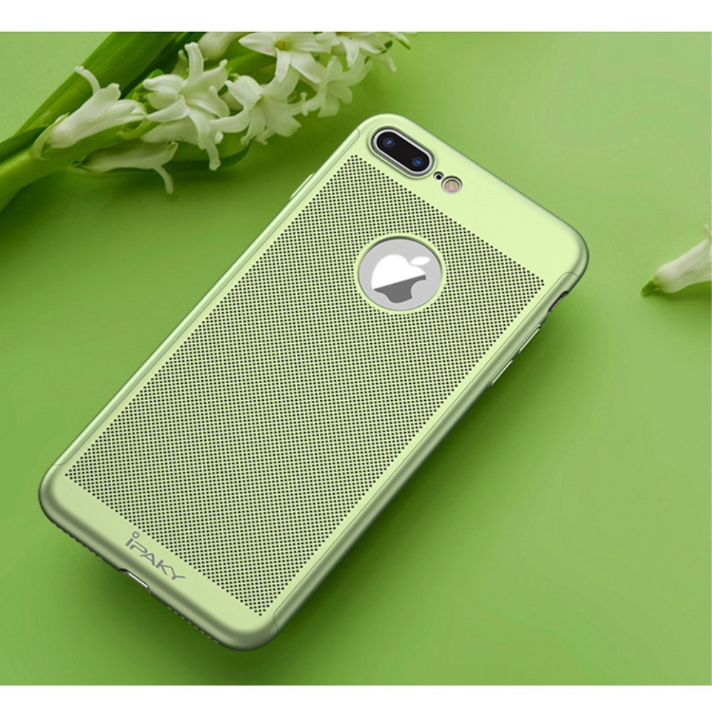 Husa de Protectie, Flippy, pentru Apple iPhone 7 Plus, Full Cover 360 Air cu Gauri si Folie de Protectie, Plastic, Verde - Image 3