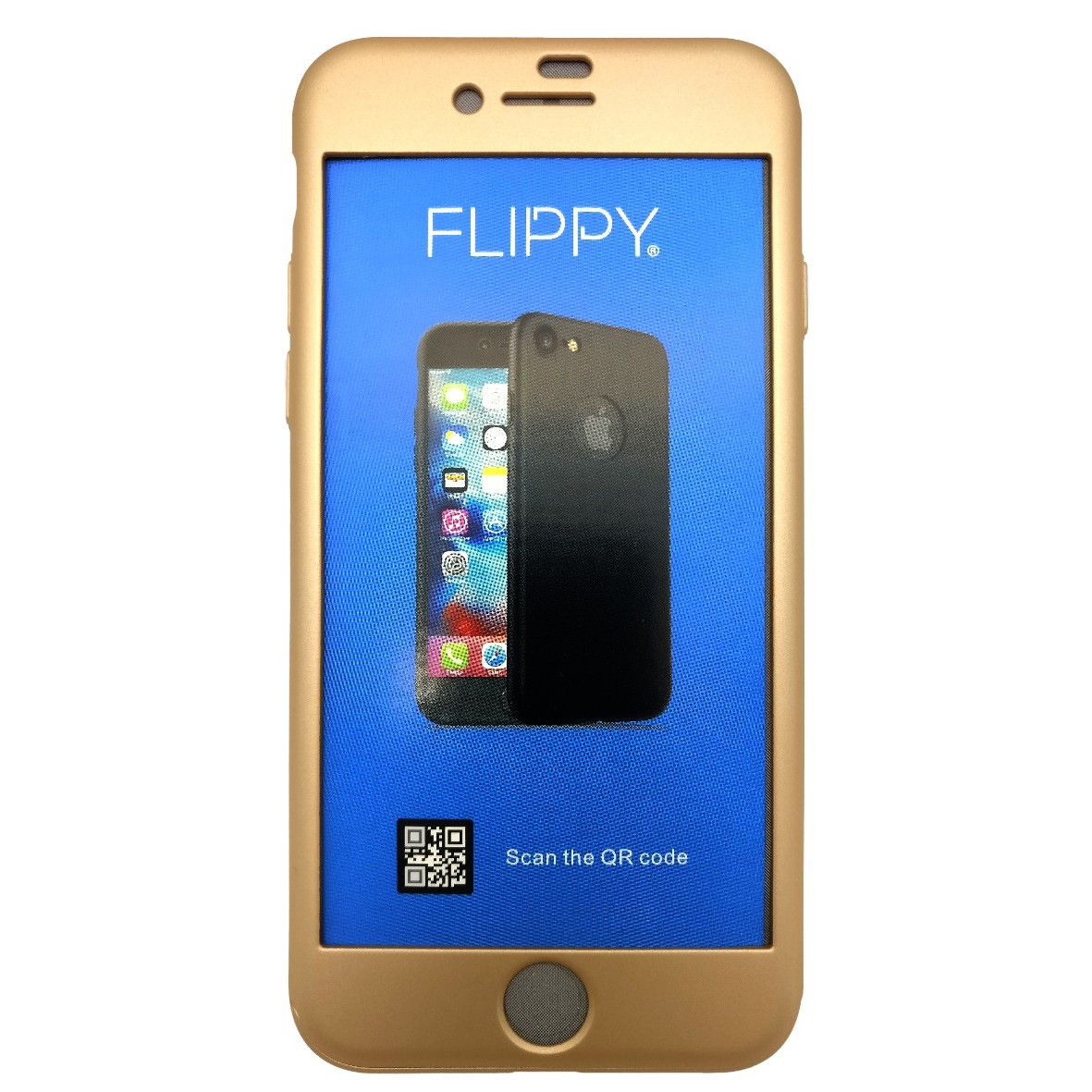 Husa Apple iPhone 7 Premium Full Cover 360 Auriu + Folie Cadou - Image 2