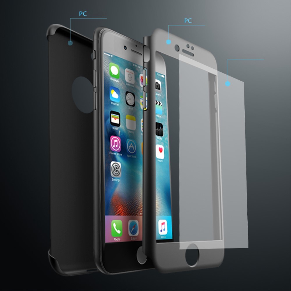 Husa Apple iPhone 7 Premium Full Cover 360 Auriu + Folie Cadou - Image 4