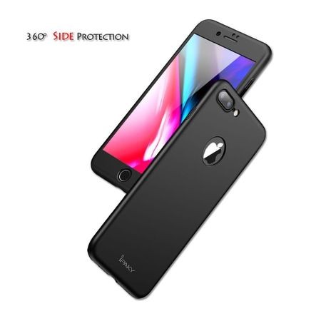 Husa Apple iPhone 8 Plus IPAKY Full Cover 360 Negru + Folie Cadou - Image 4