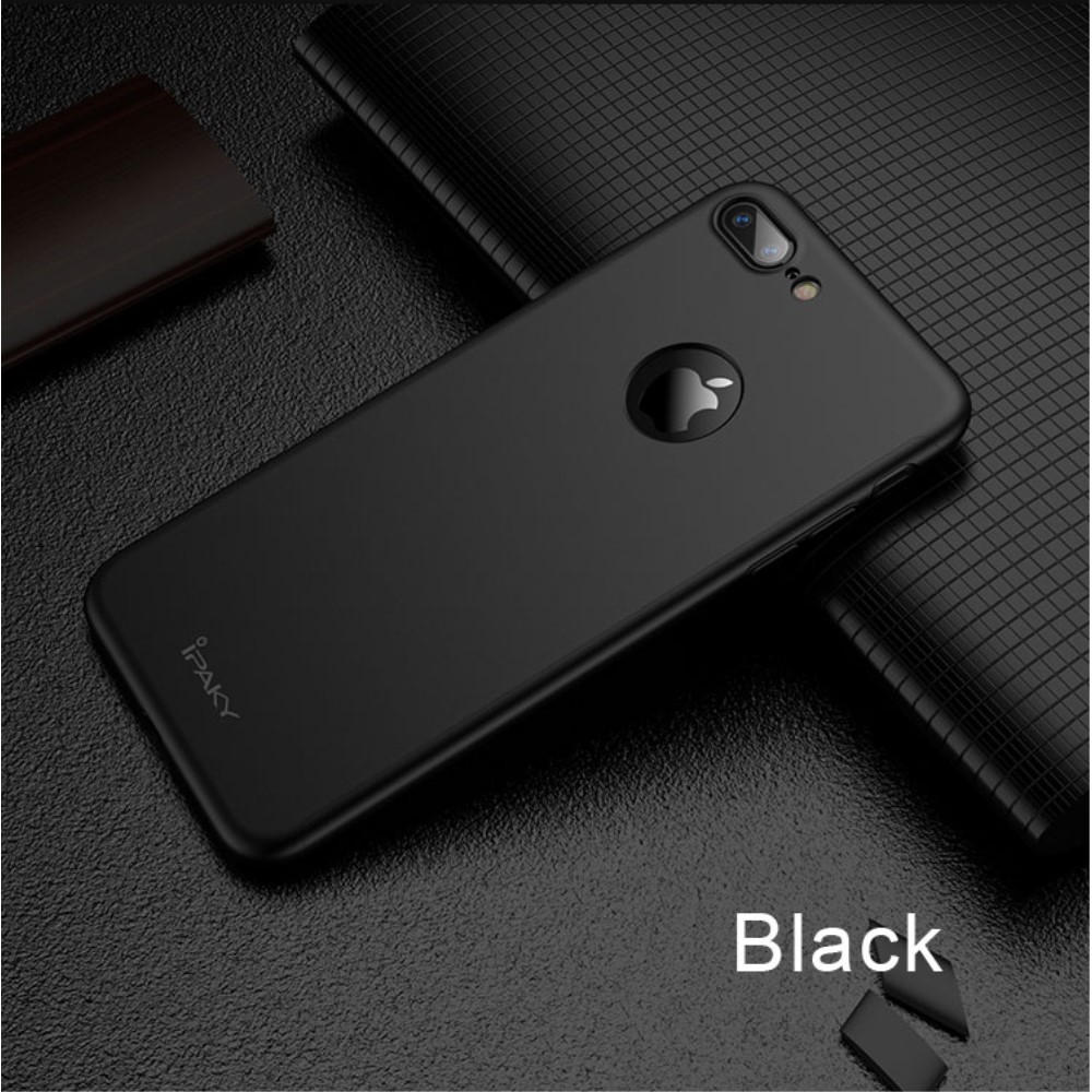 Husa Apple iPhone 8 Plus IPAKY Full Cover 360 Negru + Folie Cadou - Image 8