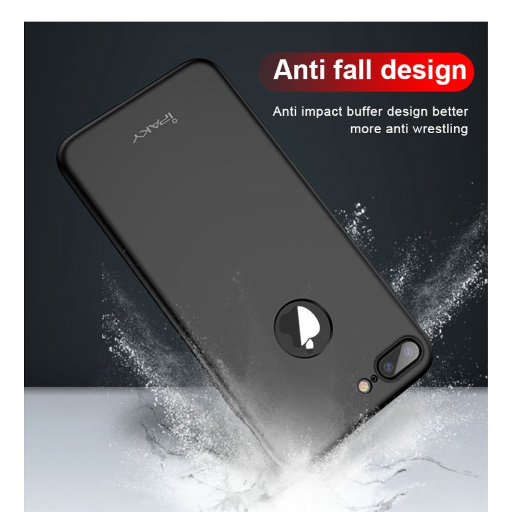 Husa Apple iPhone 8 Plus IPAKY Full Cover 360 Negru + Folie Cadou - Image 10