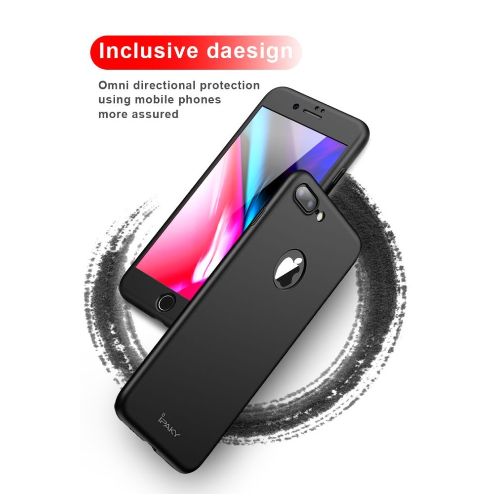 Husa Apple iPhone 8 Plus IPAKY Full Cover 360 Negru + Folie Cadou - Image 11