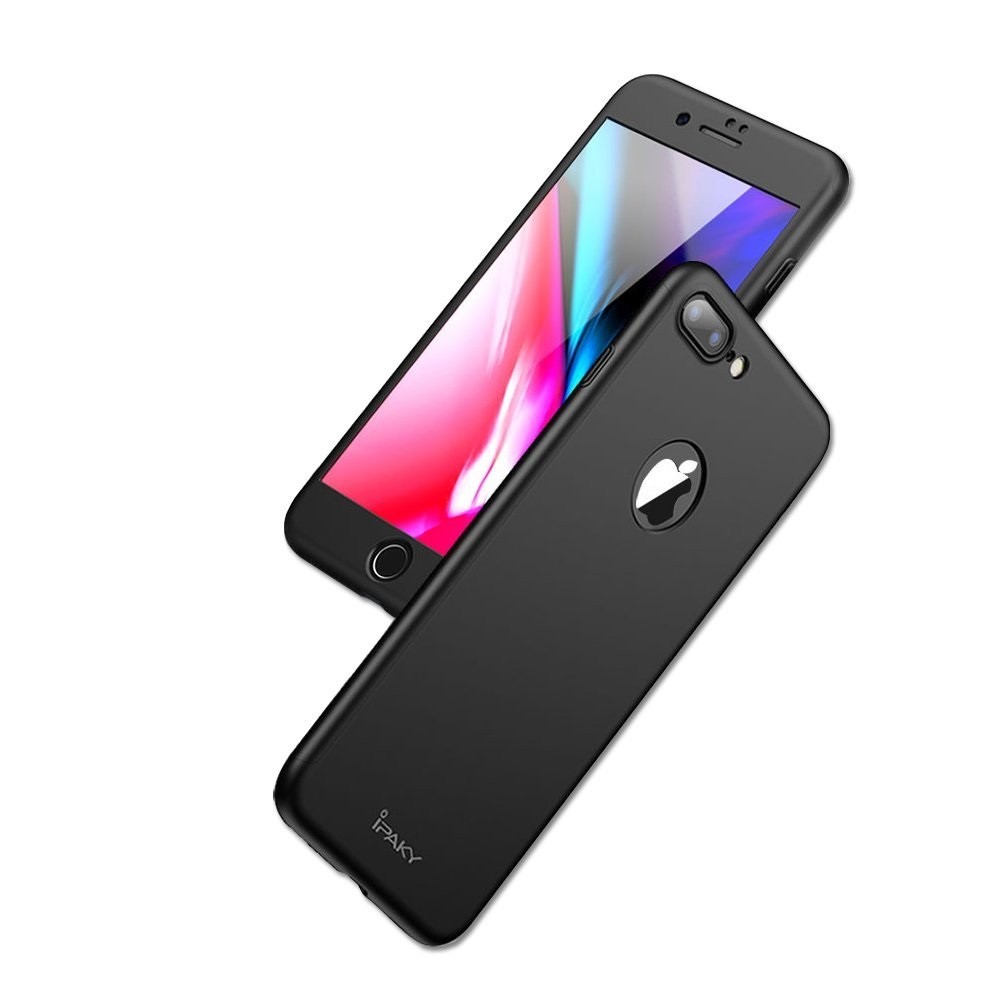 Husa Apple iPhone 8 Plus IPAKY Full Cover 360 Negru + Folie Cadou - Image 14