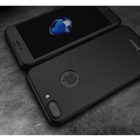 Husa Apple iPhone 8 Plus IPAKY Full Cover 360 Negru + Folie Cadou - Image 18