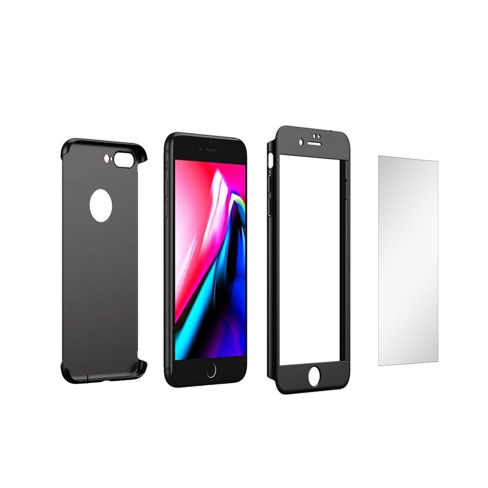 Husa Apple iPhone 8 Plus IPAKY Full Cover 360 Negru + Folie Cadou - Image 21