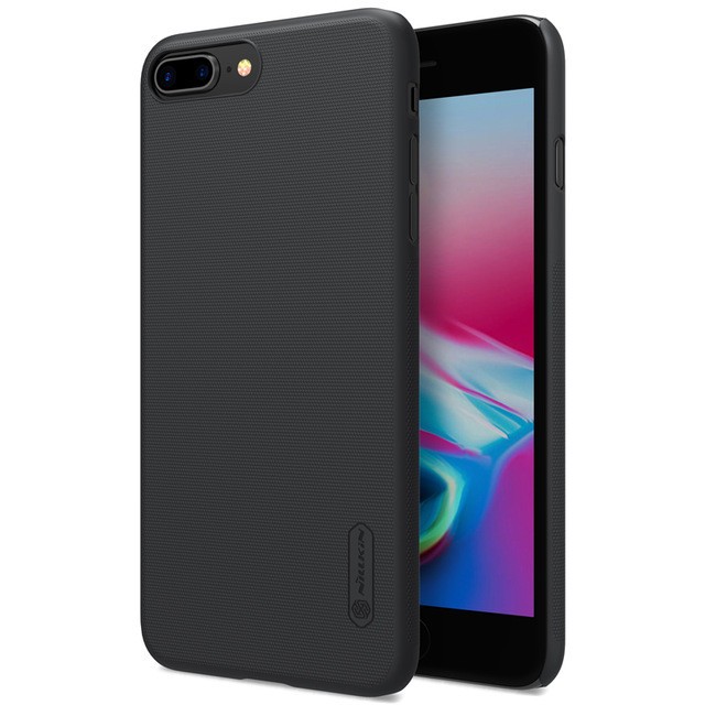 Husa Apple iPhone 8 Plus Nillkin Frosted Shield Negru + Folie de protectie - Image 2