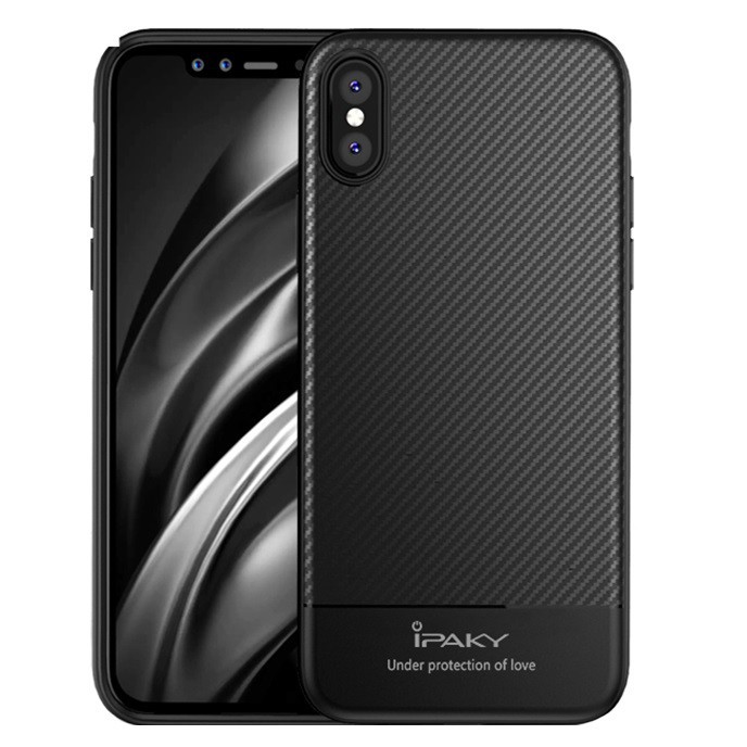 Husa Apple iPhone X IPAKY Carbon Fiber Negru - Image 4