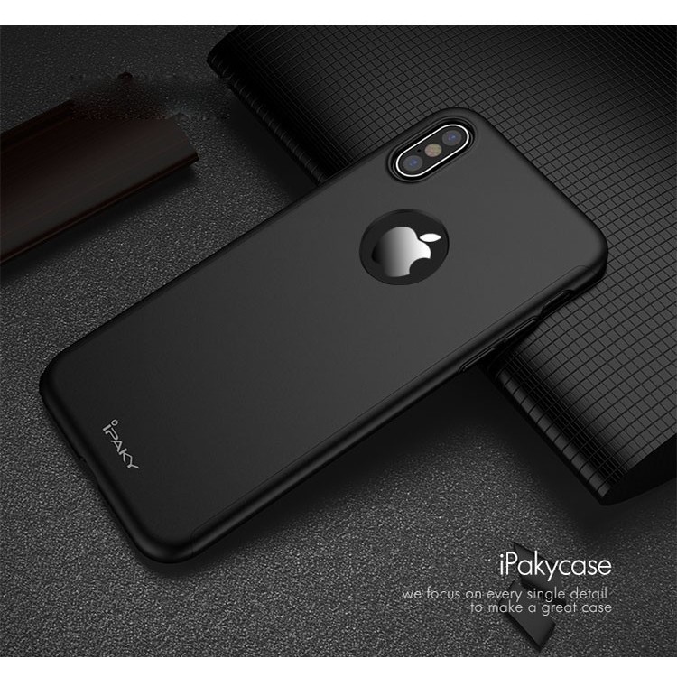 Husa Apple iPhone X IPAKY Full Cover 360 Negru + Folie Cadou - Image 7