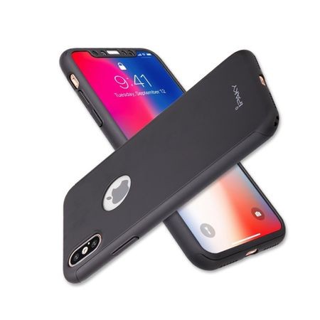 Husa Apple iPhone X IPAKY Full Cover 360 Negru + Folie Cadou - Image 11