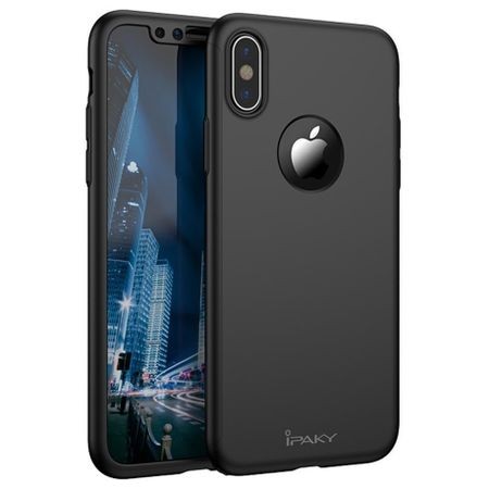 Husa Apple iPhone X IPAKY Full Cover 360 Negru + Folie Cadou - Image 14