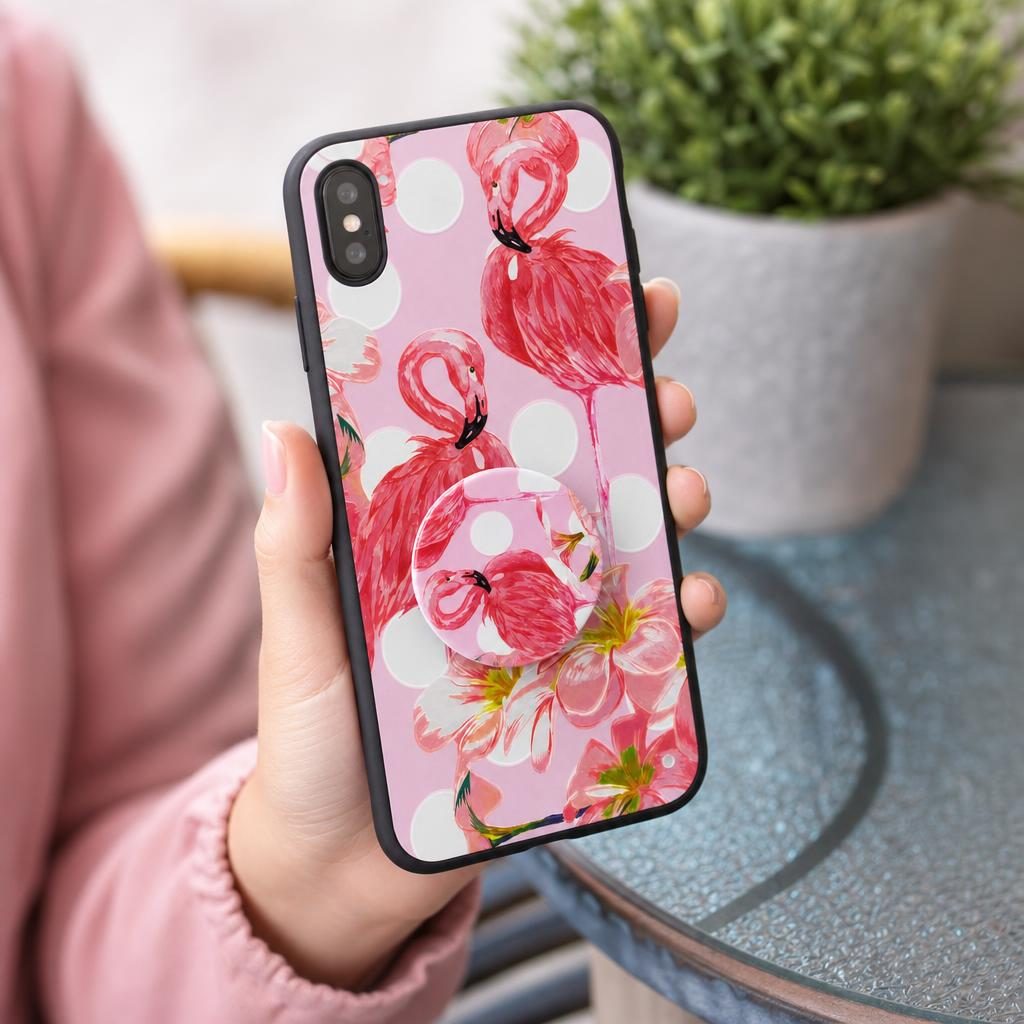 Husa Apple iPhone XS Max Multicolor Model Flamingo Popsocket inclus - Image 2