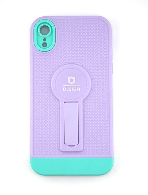 Husa Armor Design cu Stand pentru Apple iPhone XR, Mov/Albastru, Suport Auto Magnetic, Wireless Charge, Protectie Antisoc, Flippy