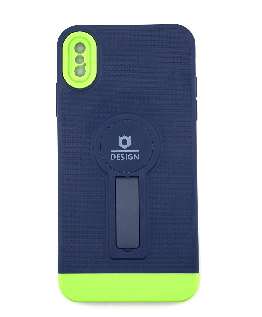 Husa Armor Design cu Stand pentru Apple iPhone X/XS Max, Albastru/Verde, Suport Auto Magnetic, Wireless Charge, Protectie Antisoc, Flippy