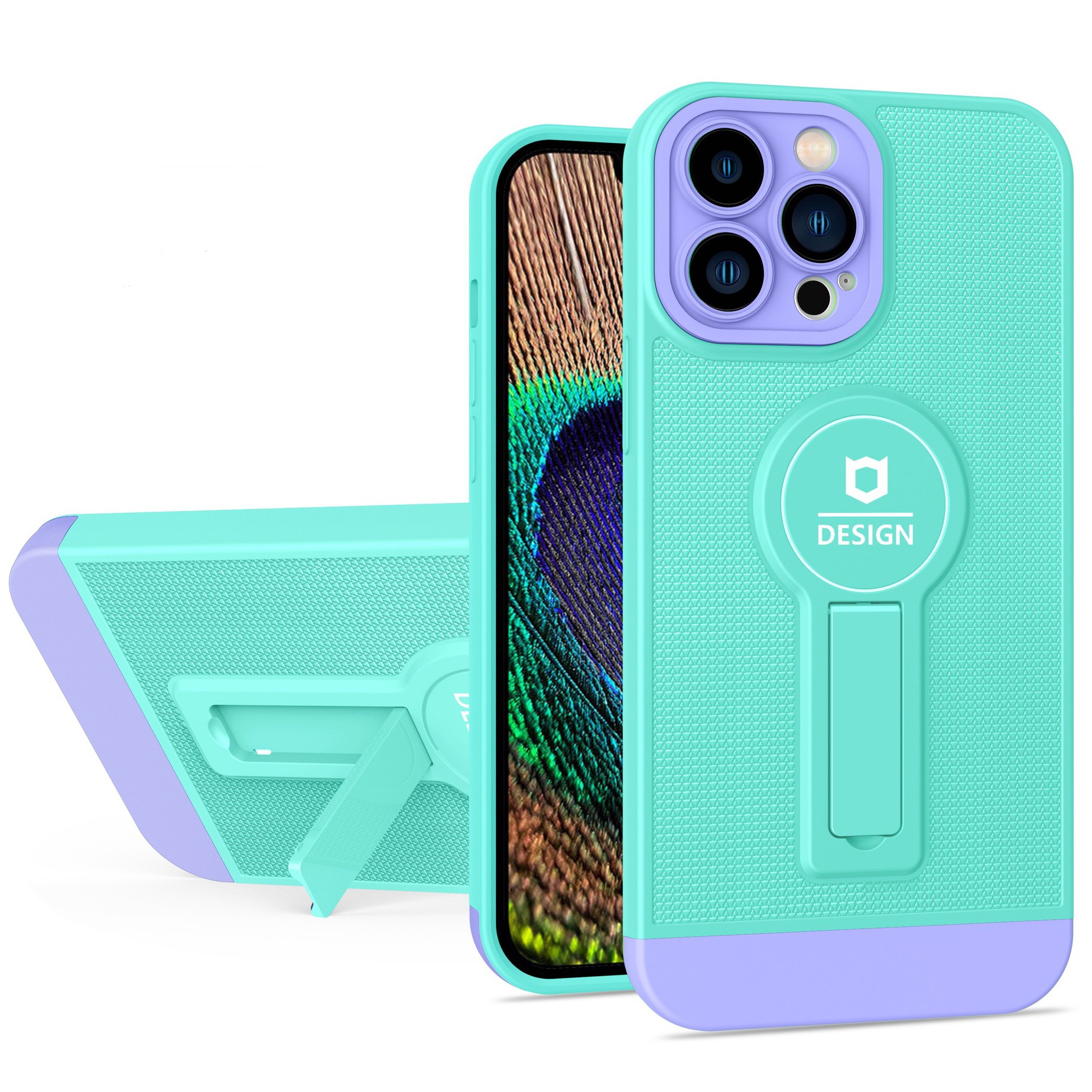 Husa Armor Design, Flippy, pentru Apple iPhone 11 Pro, cu Stand, Suport Auto Magnetic, Wireless Charge, Blue/Mov - Image 3