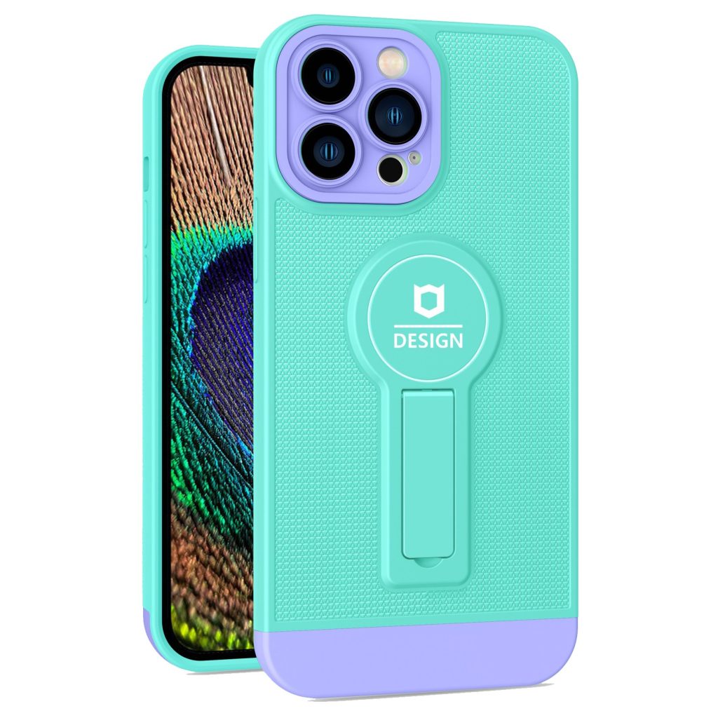 Husa Armor Design cu Stand pentru iPhone 11 Pro Max, Blue/Mov, Suport Auto Magnetic, Wireless Charge, Protectie Antisoc, Flippy