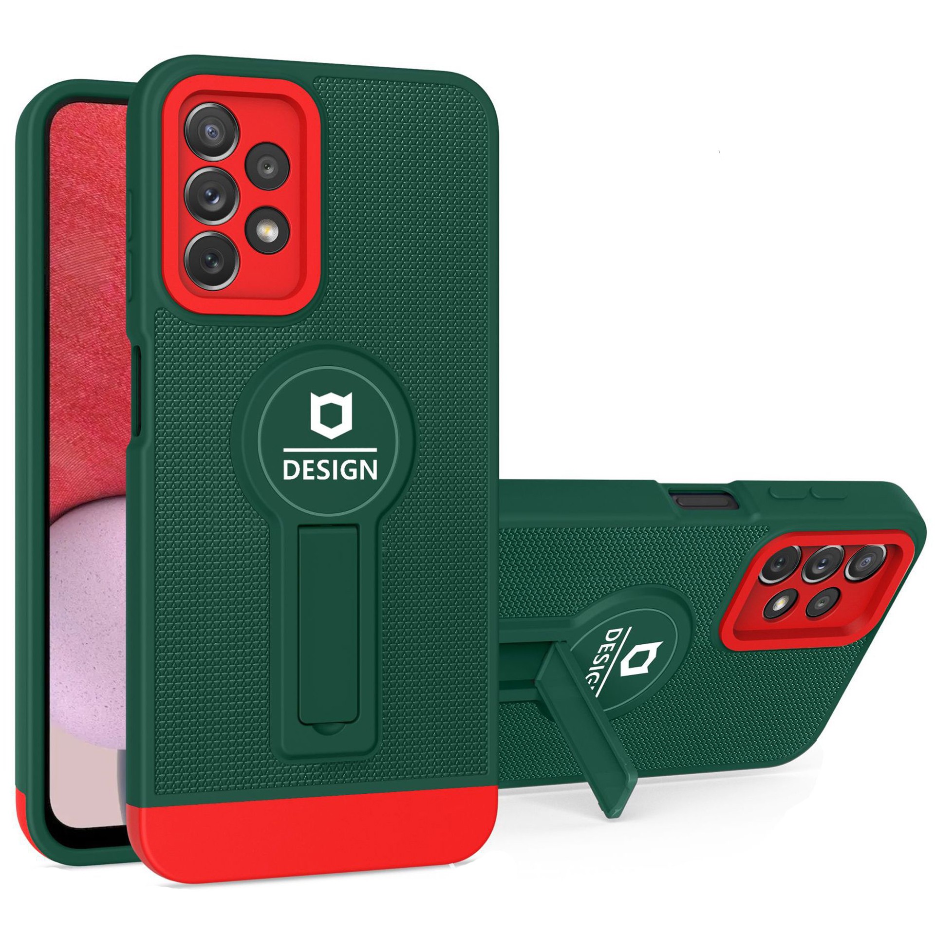 Husa Armor Design cu Stand pentru iPhone 11 Pro Max, Verde/Rosu, Suport Auto Magnetic, Wireless Charge, Protectie Antisoc, Flippy - Image 2