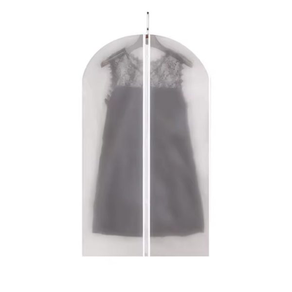 Set 5 Huse de Depozitare cu Fermoar, Flippy, pentru Haine, de Protectie, pentru Voiaj, Netesut, Rezistent la Praf, 60x100 cm, Transparent-Alb