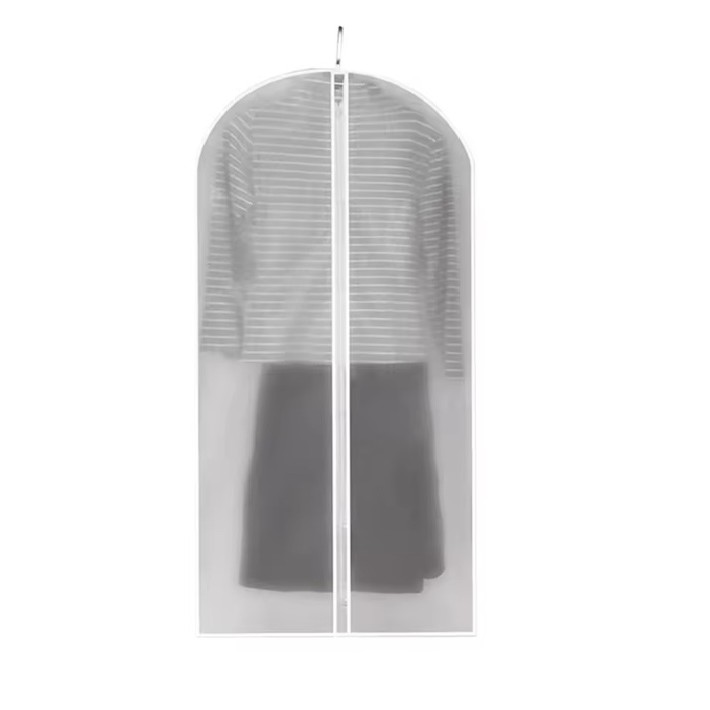 Set 5 Huse de Depozitare cu Fermoar, Flippy, pentru Haine, de Protectie, pentru Voiaj, Netesut, Rezistent la Praf, 60x120 cm, Transparent-Alb
