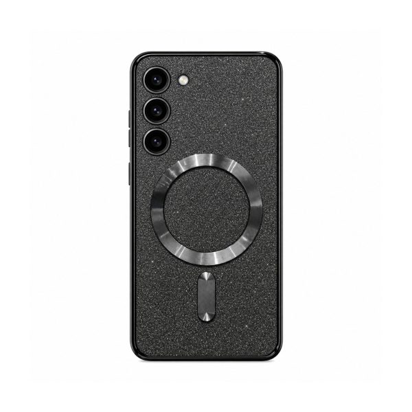 Husa de Protectie 2 in 1, Flippy, Husa pentru Samsung Galaxy S23+, Glitter Chrome Magsafe, din TPU, Magnetica, cu Protectie Lentila, Negru