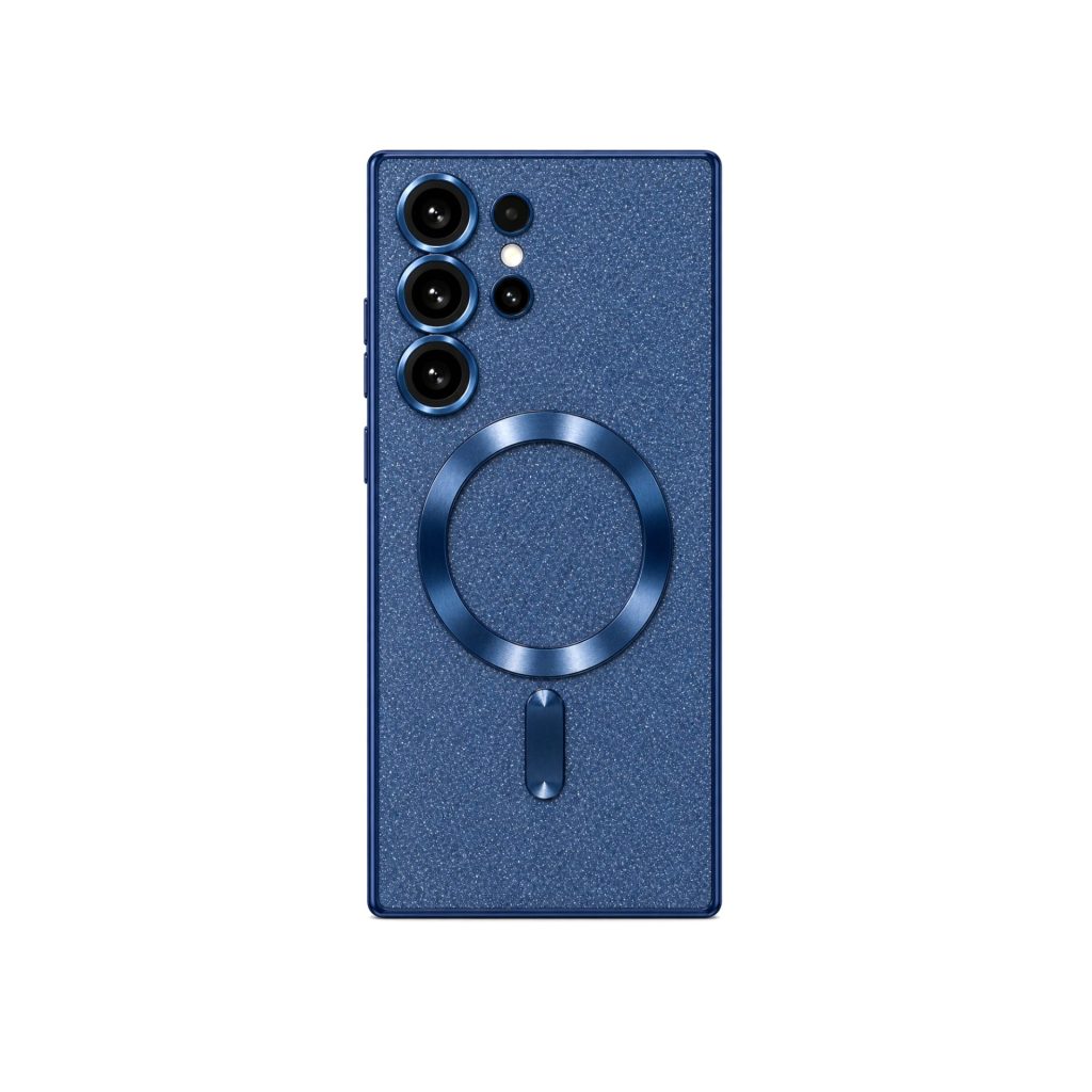 Husa de Protectie 2 in 1, Flippy, Husa pentru Samsung Galaxy S23 Ultra, Glitter Chrome Magsafe, din TPU, Magnetica, cu Protectie Lentila, Albastru Marin