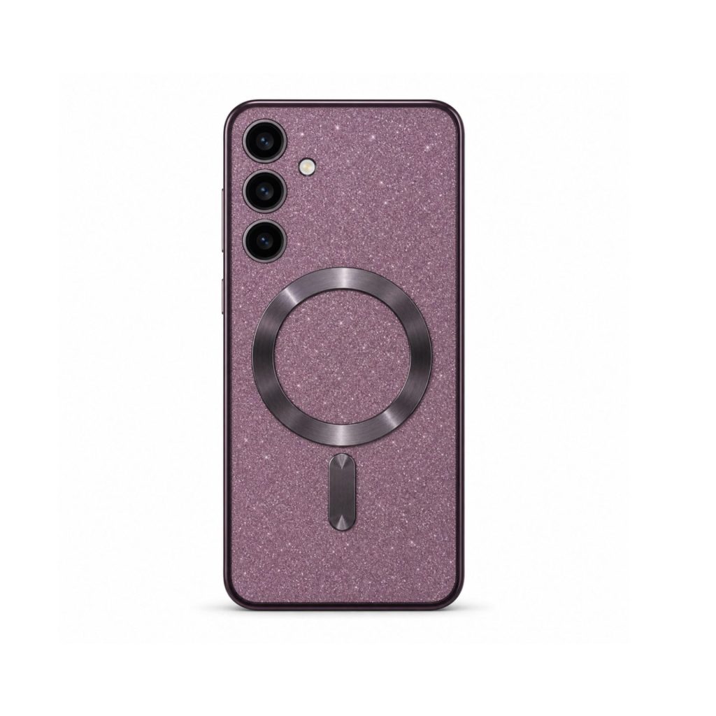 Husa de Protectie 2 in 1, Flippy, Husa pentru Samsung Galaxy S24+, Glitter Chrome Magsafe, din TPU, Magnetica, cu Protectie Lentila, Mov