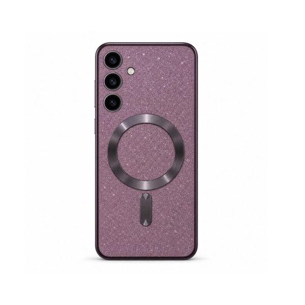 Husa de Protectie 2 in 1, Flippy, Husa pentru Samsung Galaxy S24+, Glitter Chrome Magsafe, din TPU, Magnetica, cu Protectie Lentila, Mov