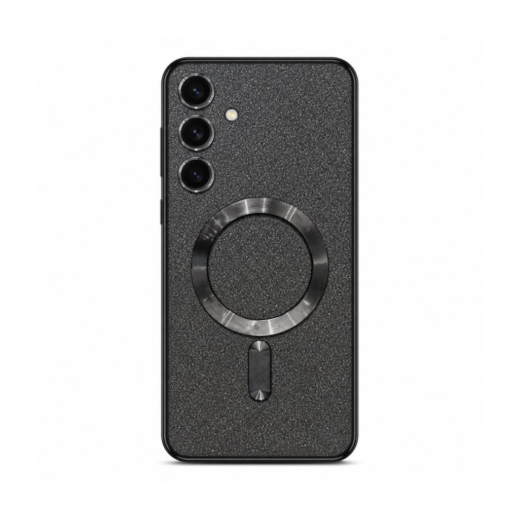 Husa de Protectie 2 in 1, Flippy, Husa pentru Samsung Galaxy S24+, Glitter Chrome Magsafe, din TPU, Magnetica, cu Protectie Lentila, Negru