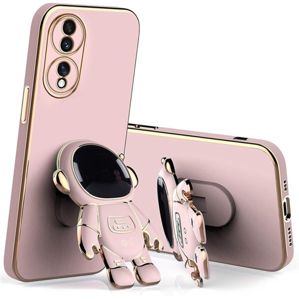 Husa Telefon 2in1, Flippy, Compatibila Huawei Mate 60 Pro, Carcasa TPU cu Suport Inclus Tip Astronaut, Protectie Camere, Roz