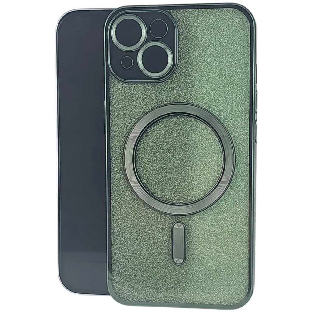 Husa de Protectie 2 in 1, Flippy, pentru Apple iPhone 14, Compatibila MagSafe, Magnetica, cu Protectie Lentila, din TPU, Verde