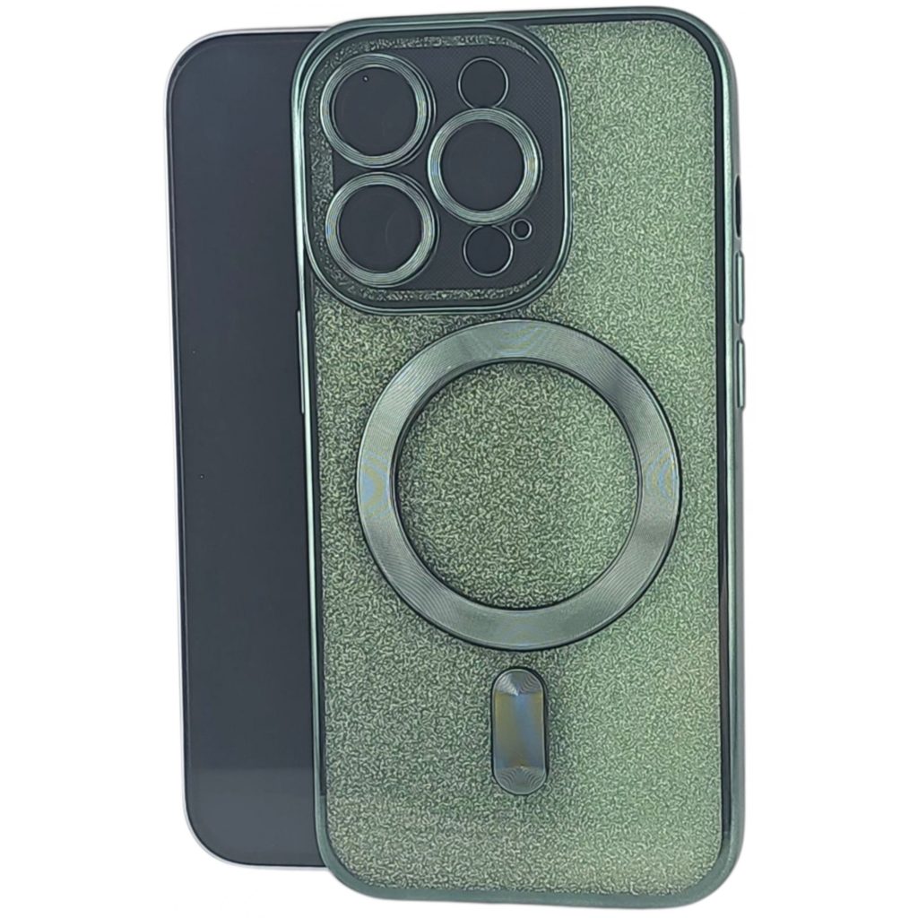 Husa de Protectie 2 in 1, Flippy, pentru Apple iPhone 14 Pro Max, Compatibila MagSafe, Magnetica, cu Protectie Lentila, din TPU, Verde