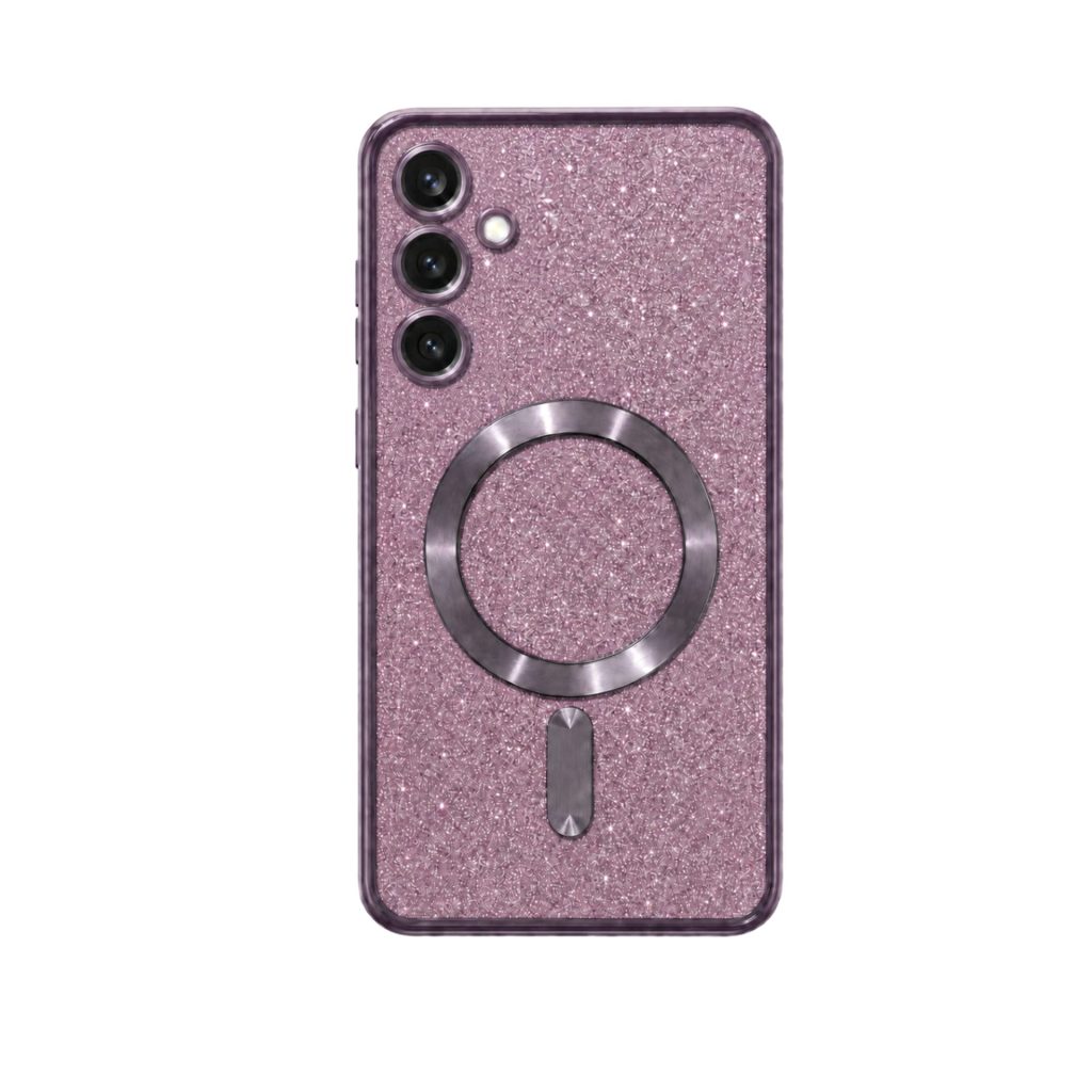 Husa de Protectie 2 in 1, Flippy, pentru Samsung Galaxy S23FE, Glitter Chrome Magsafe, din TPU, Magnetica, cu Protectie Lentila, Mov