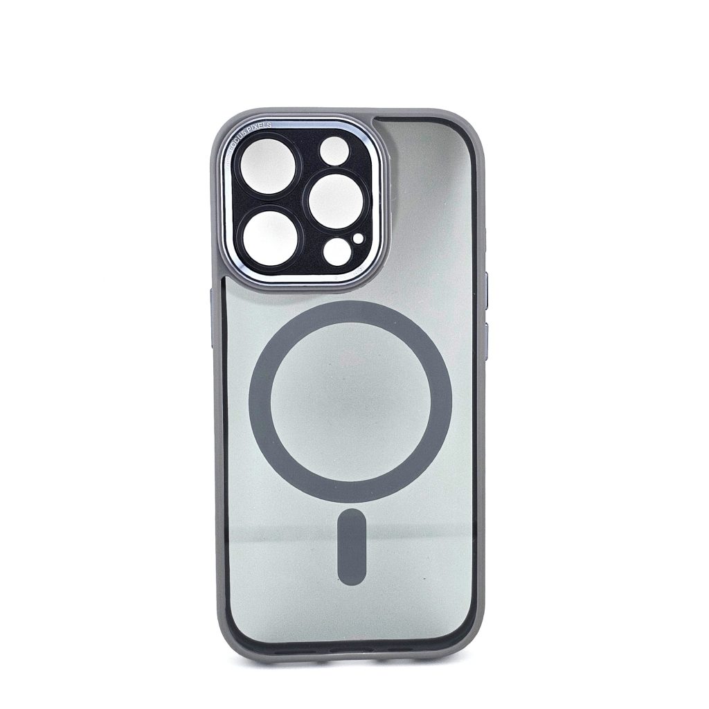 Husa de Protectie Compatibil cu iPhone 16, Flippy, Incarcare Wireless, Tehnologie Magsafe, Carcasa din TPU/ PC, Protectie Camera, Antisoc, Antizgariere, Gri - Transparent