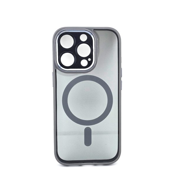 Husa de Protectie Compatibil cu iPhone 16, Flippy, Incarcare Wireless, Tehnologie Magsafe, Carcasa din TPU/ PC, Protectie Camera, Antisoc, Antizgariere, Gri - Transparent
