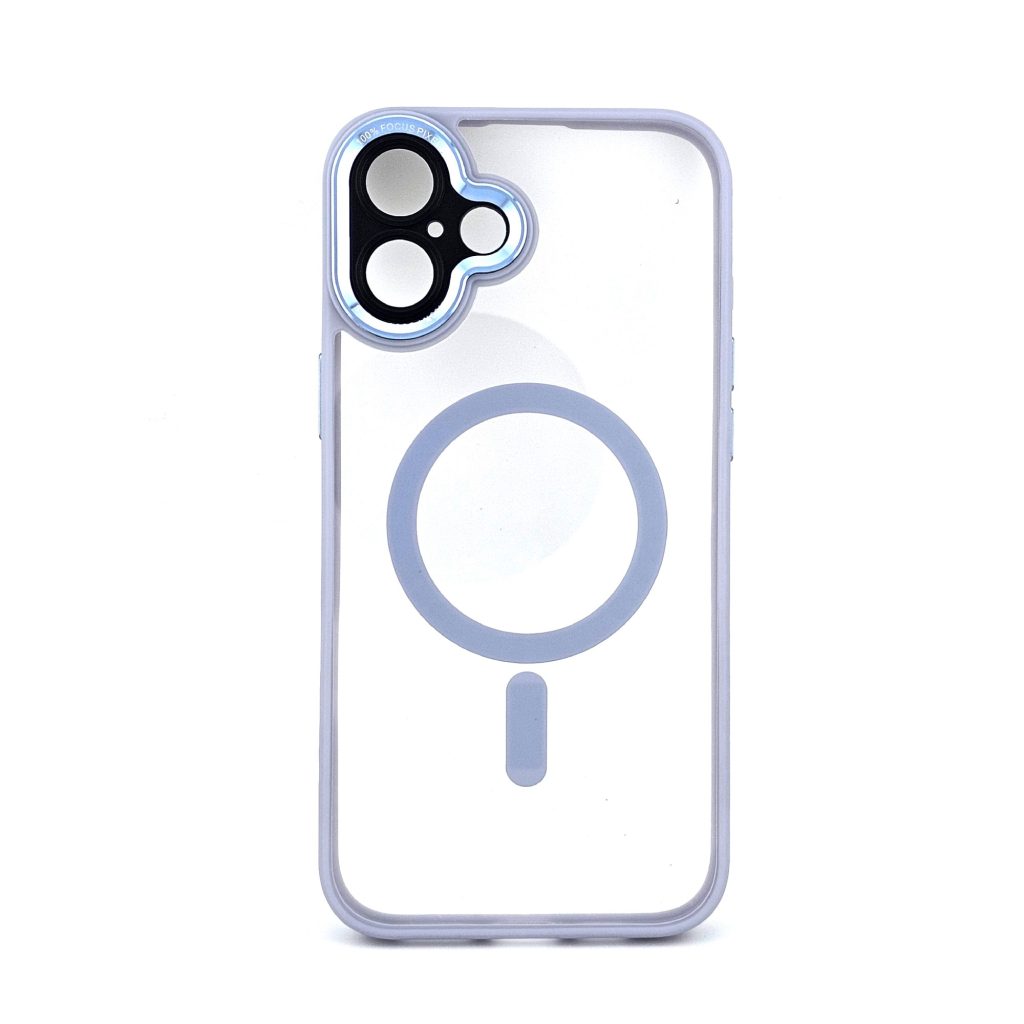 Husa de Protectie Compatibil cu iPhone 16, Flippy, Incarcare Wireless, Tehnologie Magsafe, Carcasa din TPU/ PC, Protectie Camera, Antisoc, Antizgariere, Mov - Transparent