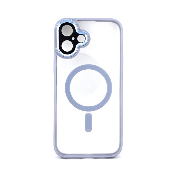 Husa de Protectie Compatibil cu iPhone 16, Flippy, Incarcare Wireless, Tehnologie Magsafe, Carcasa din TPU/ PC, Protectie Camera, Antisoc, Antizgariere, Mov - Transparent