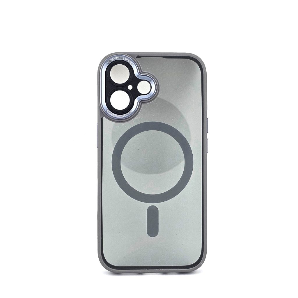 Husa de Protectie Compatibil cu iPhone 16 Plus, Flippy, Incarcare Wireless, Tehnologie Magsafe, Carcasa din TPU/ PC, Protectie Camera, Antisoc, Antizgariere, Gri - Transparent