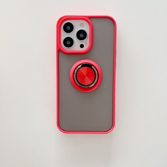 Husa de protectie Flippy compatibila cu Apple iPhone 13,Defender cu prindere inel,Rosu - Image 3