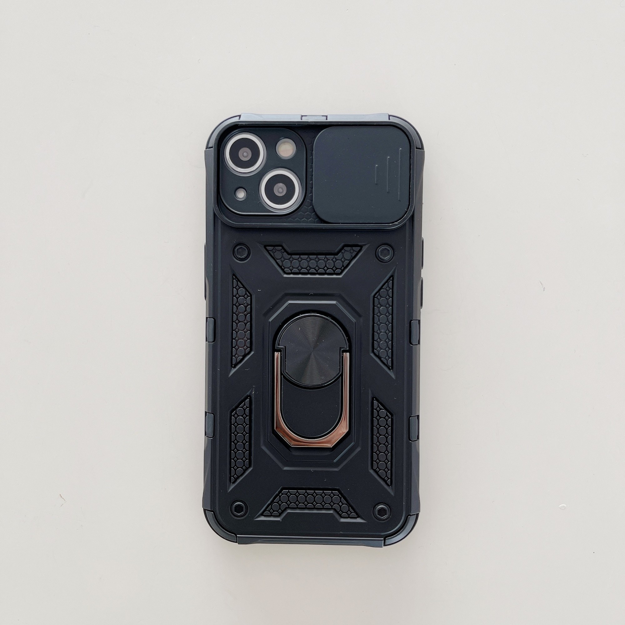 Husa de protectie Flippy compatibila cu Apple iPhone 13 Defender Model 4 cu suport,Negru - Image 2