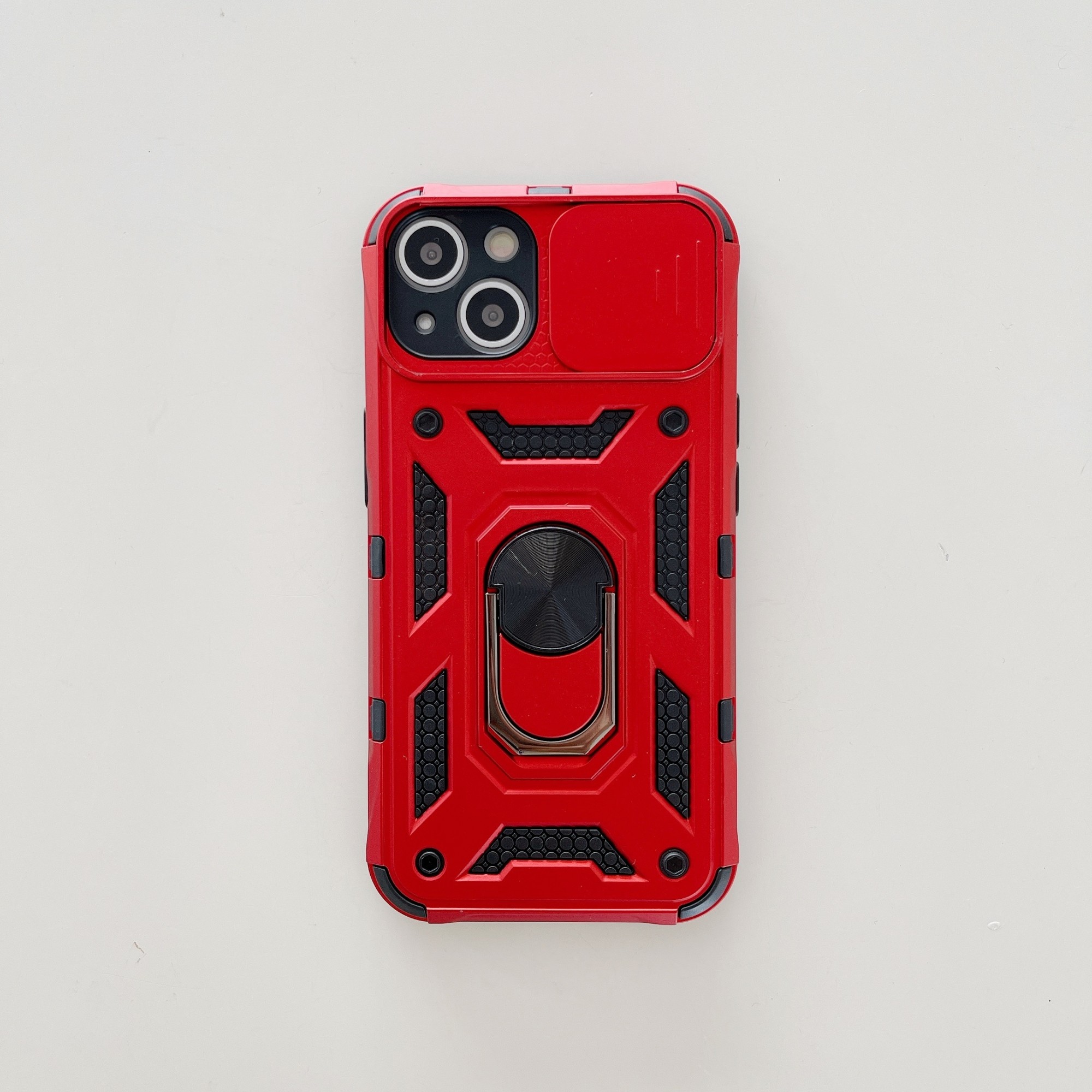Husa de protectie Flippy compatibila cu Apple iPhone 13 Defender Model 4 cu suport,Rosu - Image 2