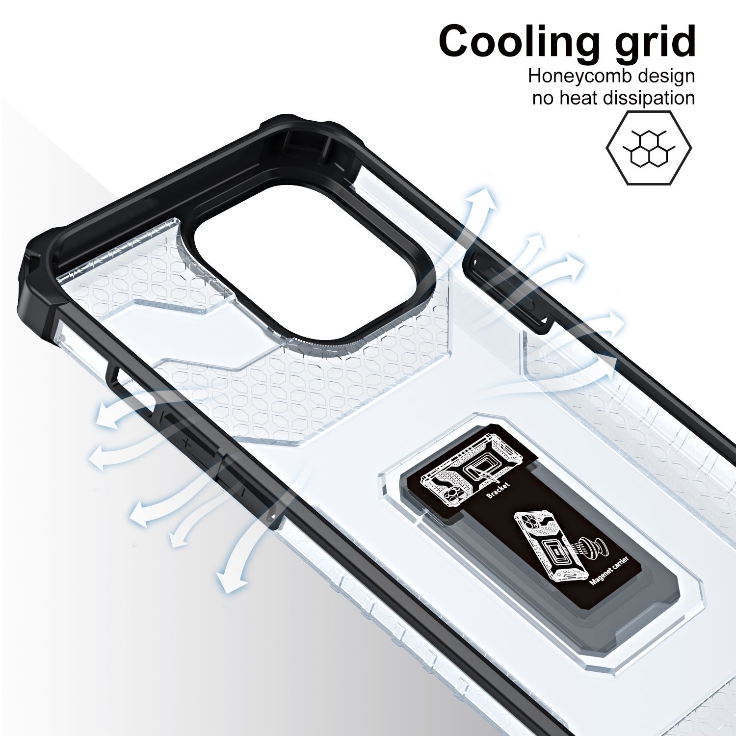 Husa de protectie Flippy compatibila cu Apple iPhone 13 Pro Max Acrylic Armor cu suport Negru - Image 5