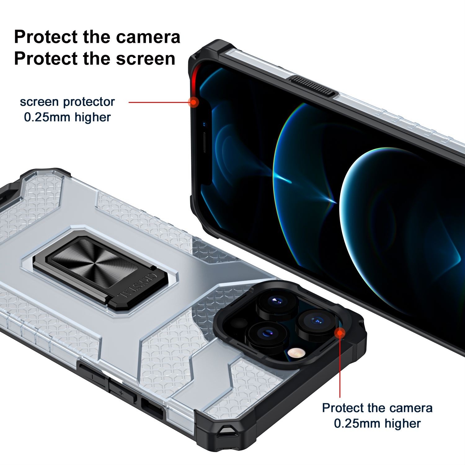 Husa de protectie Flippy compatibila cu Apple iPhone 13 Pro Max Acrylic Armor cu suport Negru - Image 6