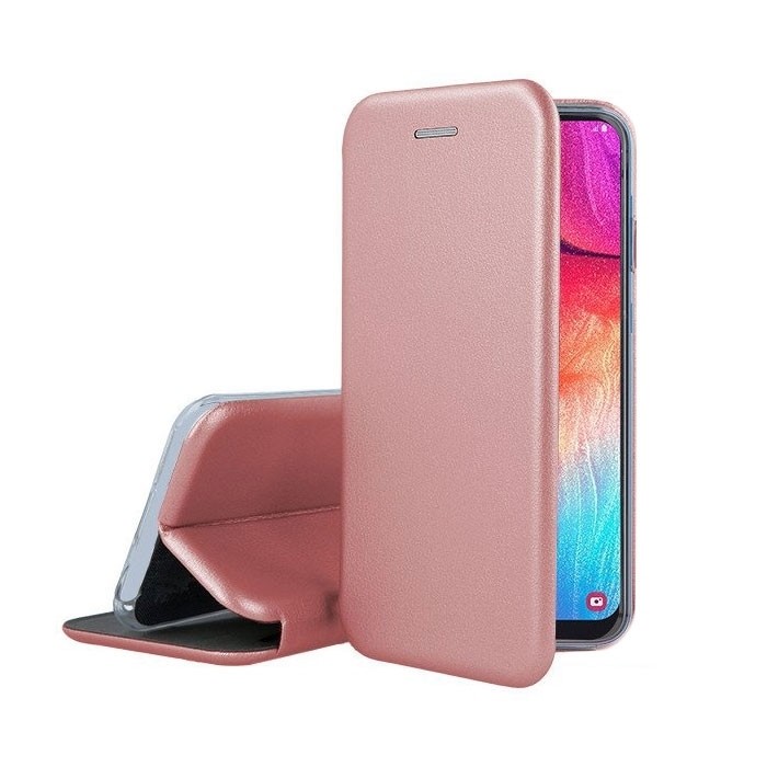 Husa de protectie Flippy compatibila cu Samsung Galaxy A52 Magnet Book Case Roz-Auriu - Image 2