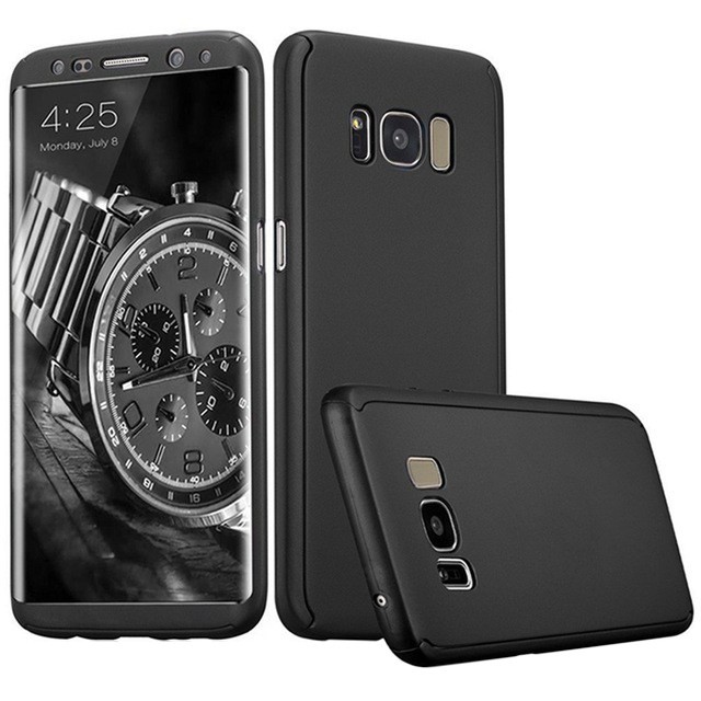 Husa de protectie Flippy compatibila cu Samsung Galaxy S8 Plus Full Cover 360 Negru + Folie de protectie - Image 3