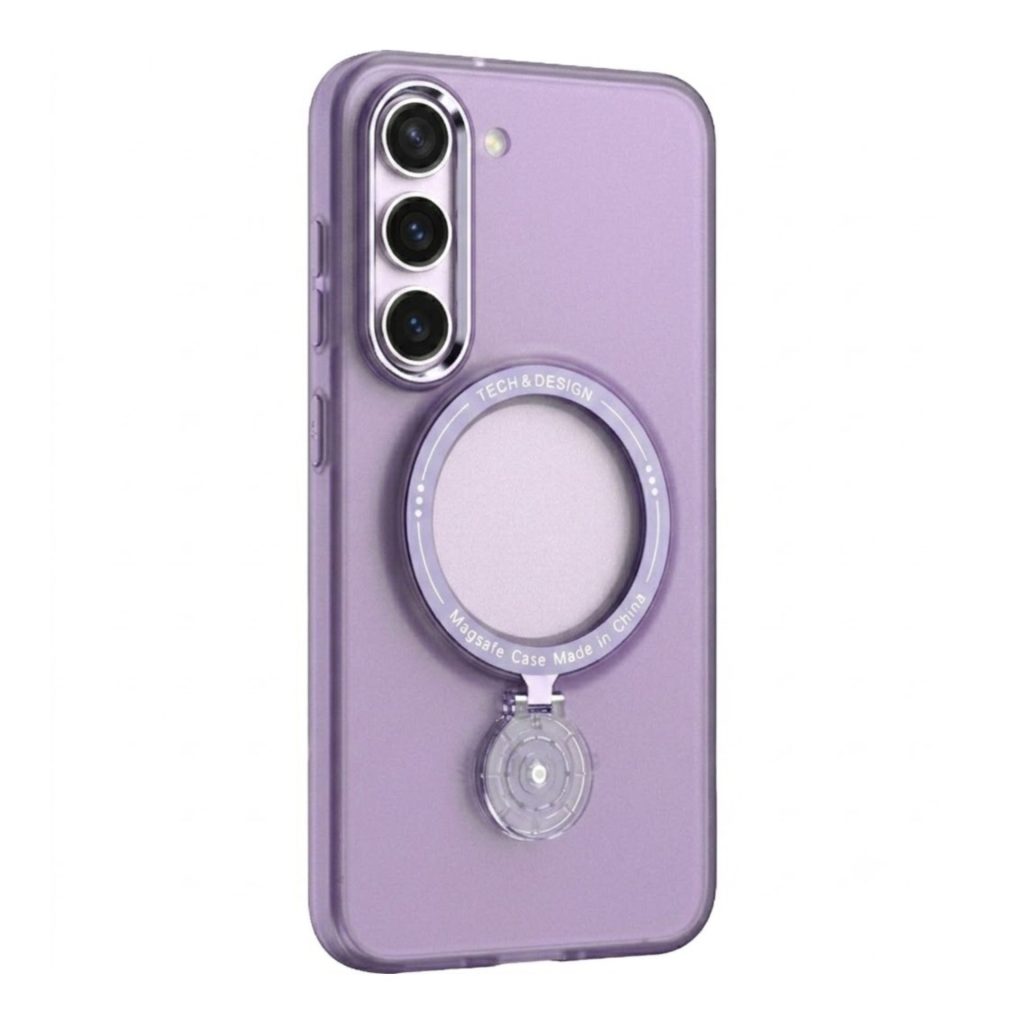 Husa de protectie Flippy, cu incarcare Wireless, Tehnologie Magsafe, TPU, Inel magnetic rotativ cu functie de suport, pentru  Samsung Galaxy S23 Plus , Mov