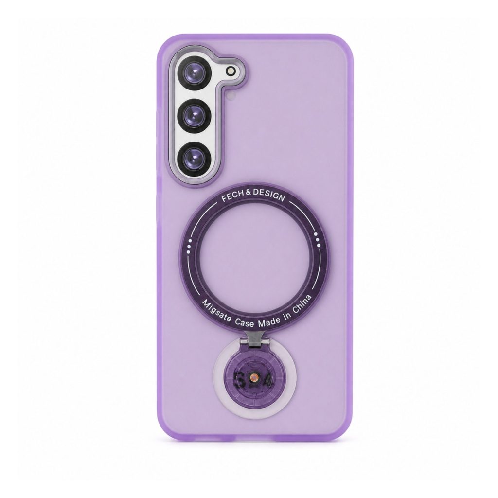 Husa de protectie Flippy, cu incarcare Wireless, Tehnologie Magsafe, TPU, Inel magnetic rotativ cu functie de suport, pentru  Samsung Galaxy S23 , Mov