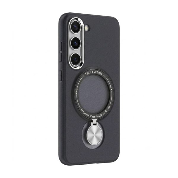 Husa de protectie Flippy, cu incarcare Wireless, Tehnologie Magsafe, TPU, Inel magnetic rotativ cu functie de suport, pentru  Samsung Galaxy S23 Plus , Negru